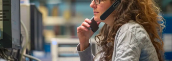 Femme parlant au téléphone